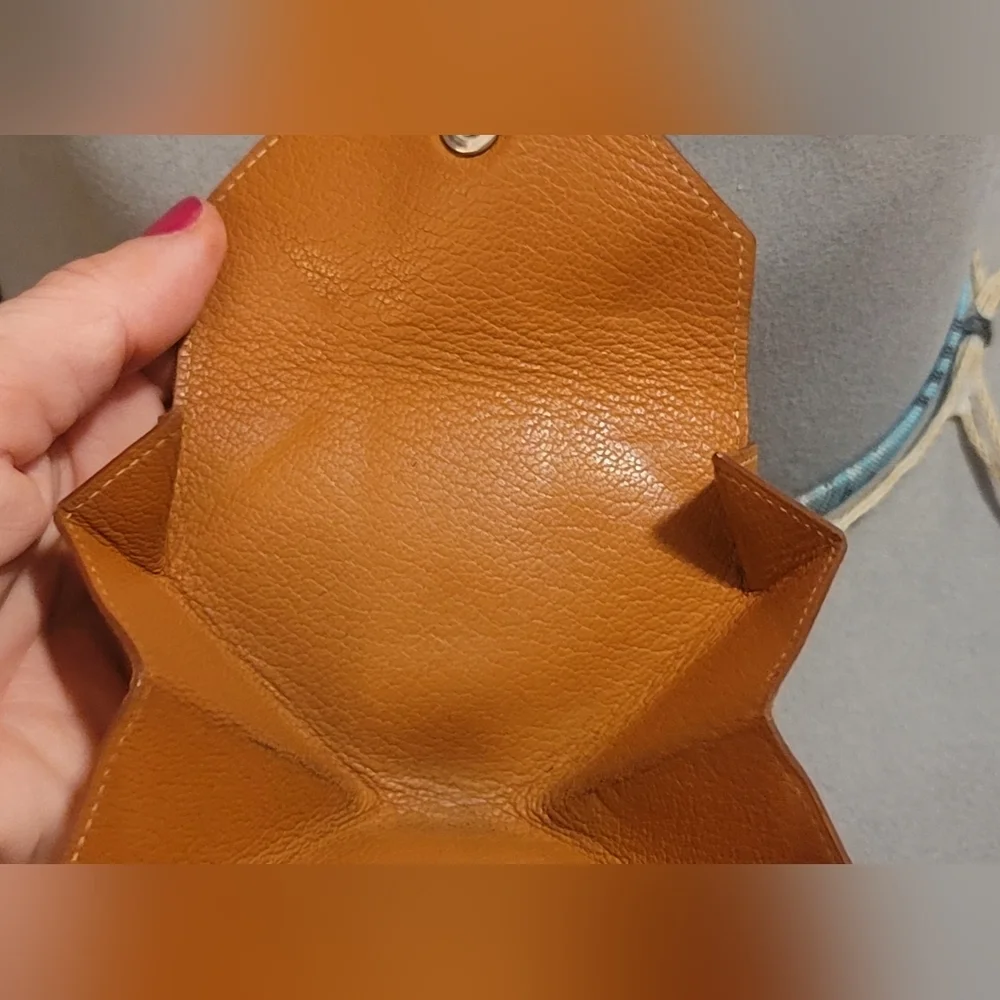 Authentic Hermes coin case le Van Cattle Leather Serie brown Sellier